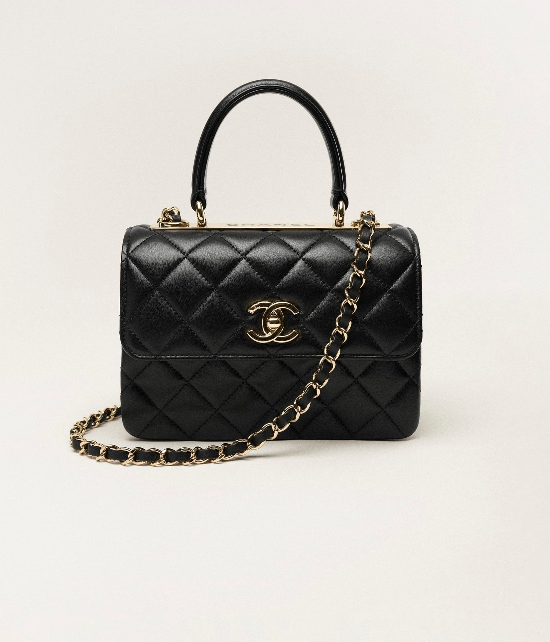 Sac Chanel Trendy CC Top Handle Cuir lisse Noir