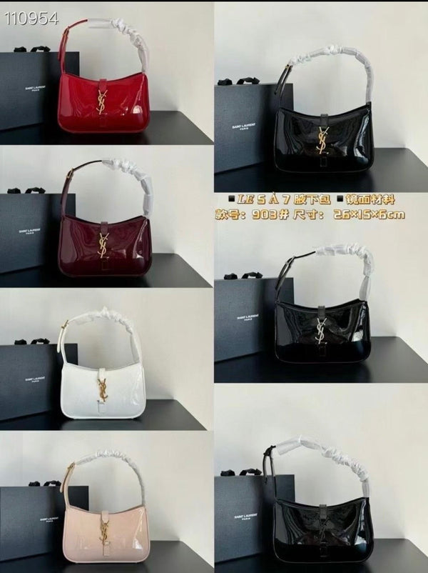 LE 5 À 7 EN SEMI CUIR VERNI DARK RED WINE