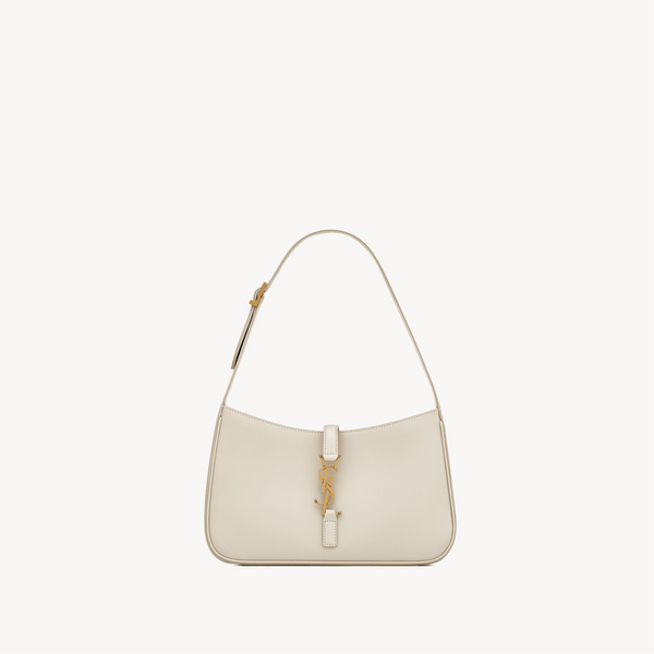 SAC YSL LE 5 À 7 EN SEMI CUIR LISSE BLANC VINTAGE