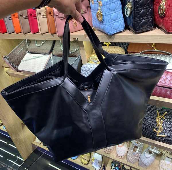 Y CABAS EN SEMI CUIR NOIR