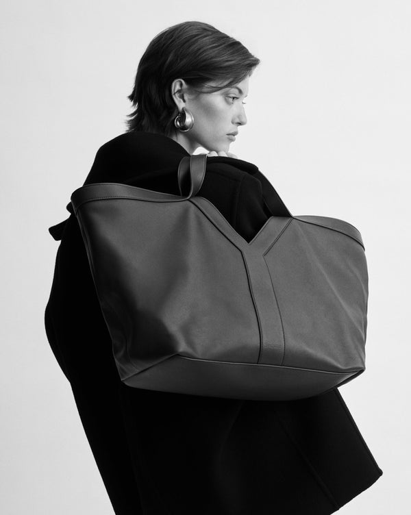 Y CABAS EN SEMI CUIR NOIR