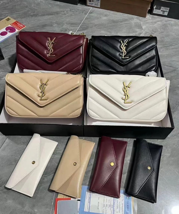 LOULOU SMALL EN SEMI CUIR MATELASSÉ ROUGE CABERNET