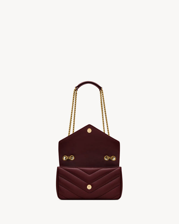 LOULOU SMALL EN SEMI CUIR MATELASSÉ ROUGE CABERNET