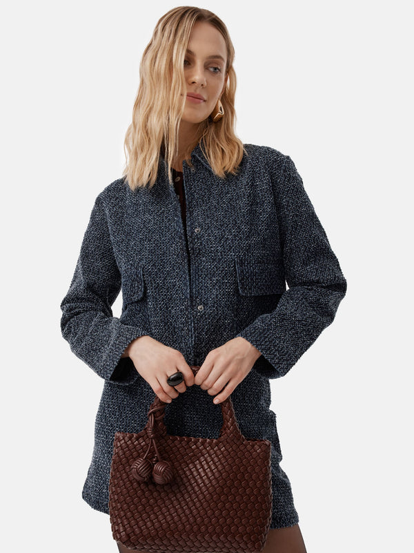 SAC À MAIN BOTTEGA TRESSÉ UNIQUE DE COULEUR BORDEAUX