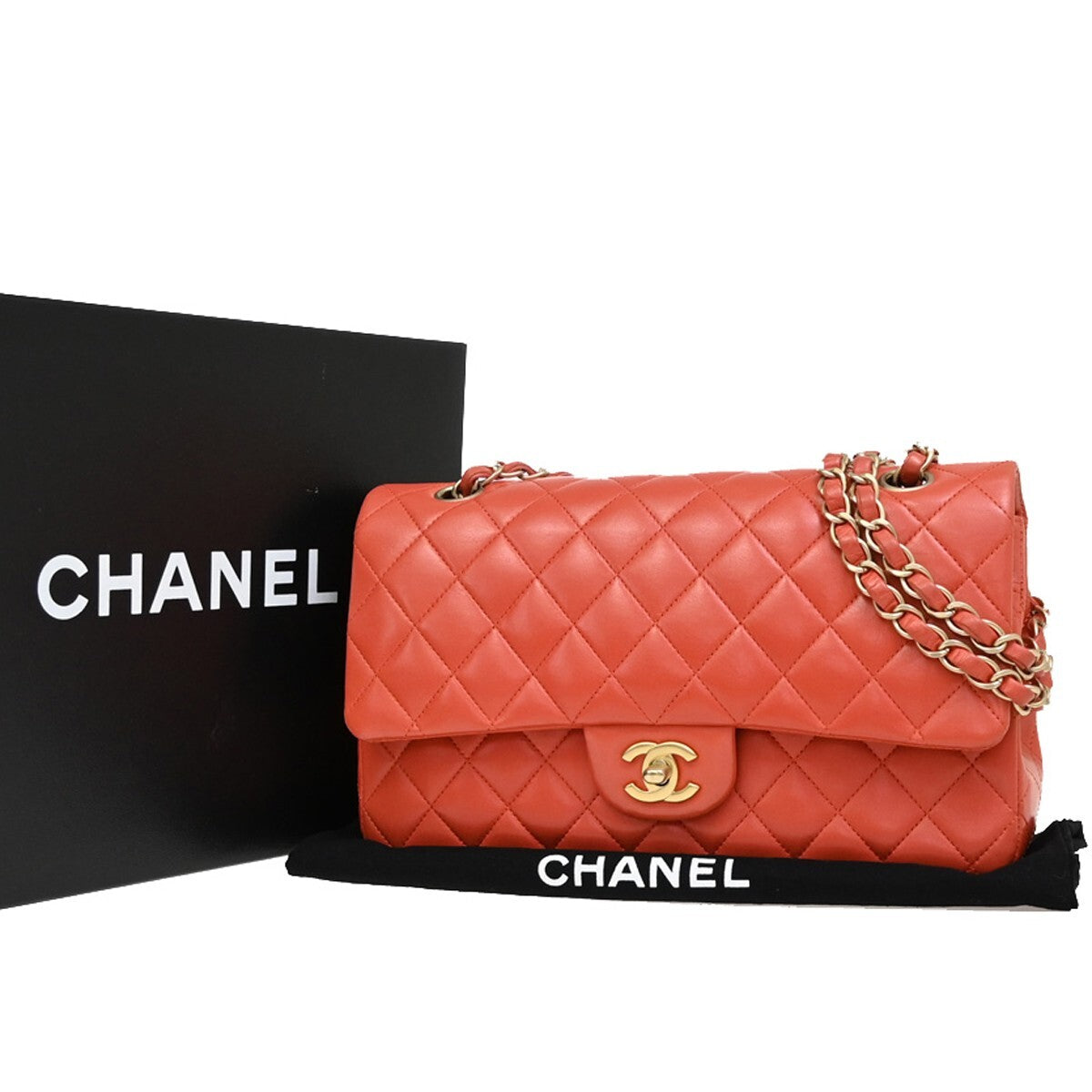 Sac à bandoulière CHANEL Matelassé orange